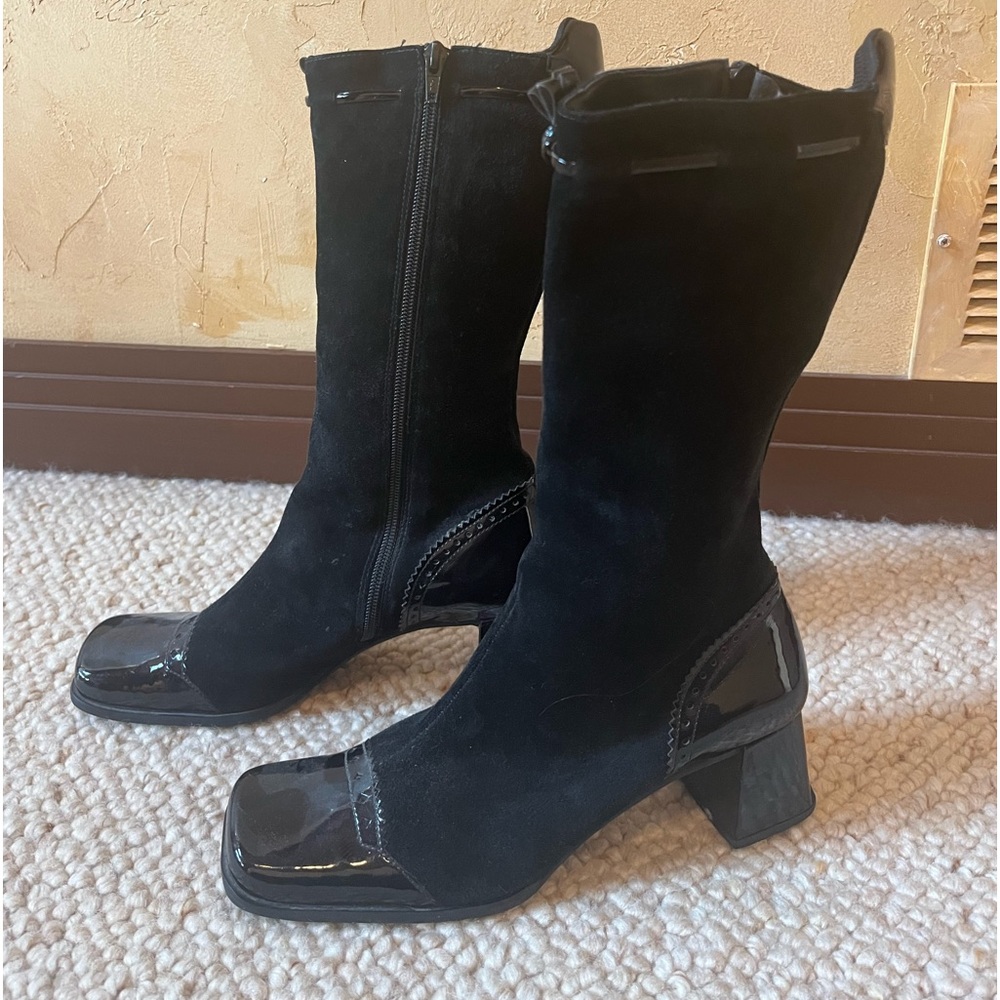 Alec suede and patent boots 8.5